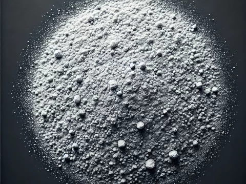 Zinc powder, finely and evenly spread across the surface, resembling delicate dust particles. The powder should appear as a smooth, uniform layer, wit Zinc powder, finely and evenly spread across the surface, resembling delicate dust particles. The powder should appear as a smooth, uniform layer, wit